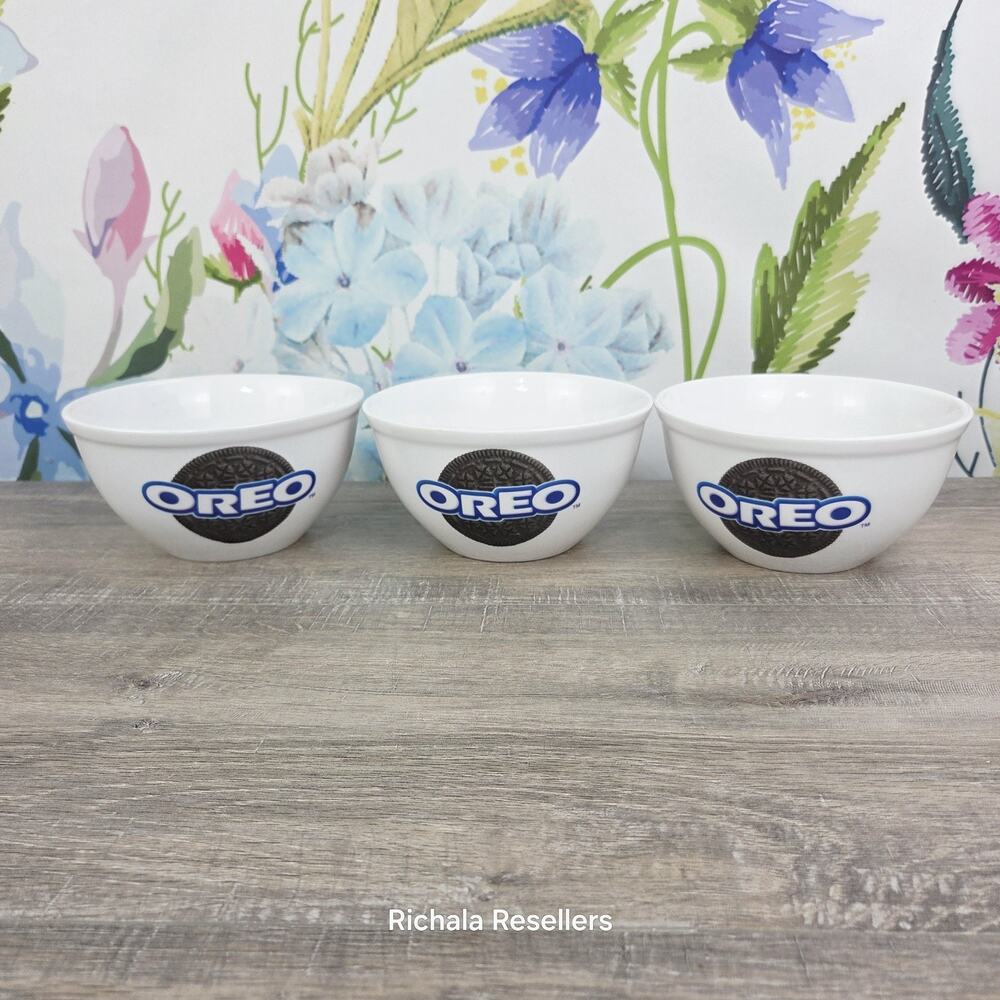 Houston Harvest Nabisco Oreo Ice Cream Cereal Sundae Bowls 6” Lot Of 3 31064